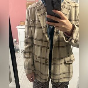 L.L. Bean Women's Plaid Blazer - Gray